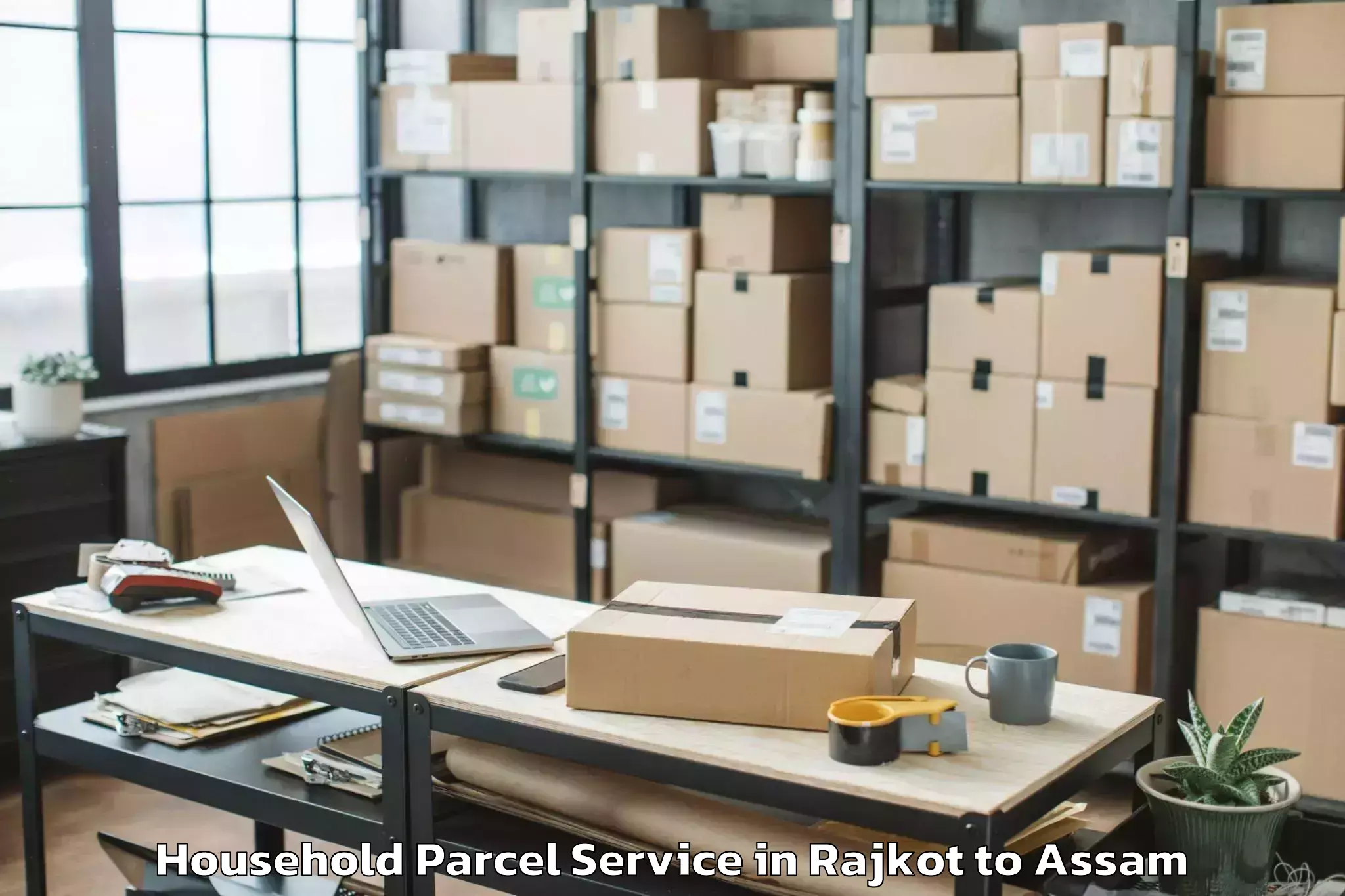 Book Rajkot to Dibrugarh University Household Parcel Online